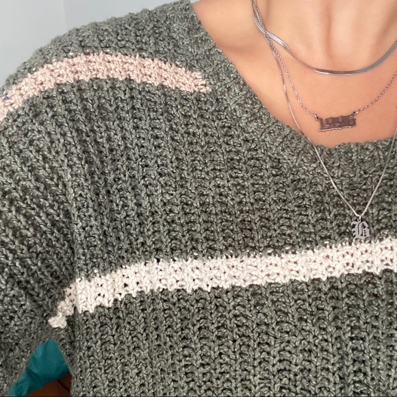 oversized green free people sweater - Picture 3 of 4